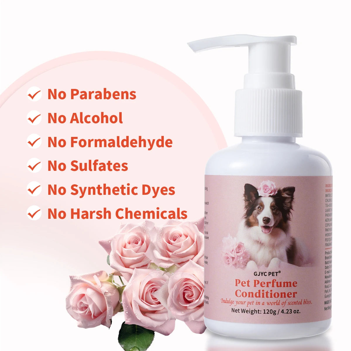 Natural Pet Conditioner Detangling Hydrating Formula For Cats Dogs Leaves Coat Soft Shiny Strong With Long-Lasting Scent
