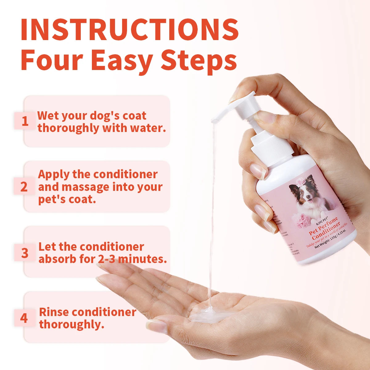 Natural Pet Conditioner Detangling Hydrating Formula For Cats Dogs Leaves Coat Soft Shiny Strong With Long-Lasting Scent