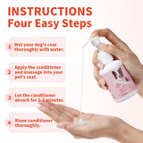 Natural Pet Conditioner Detangling Hydrating Formula For Cats Dogs Leaves Coat Soft Shiny Strong With Long-Lasting Scent