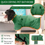 Pet Bathrobe Higly Absorbent Dog Drying Coat Quick Dry Adjustable Towel Cloth For Small Medium Large Pet Dog Cat Bath Robe