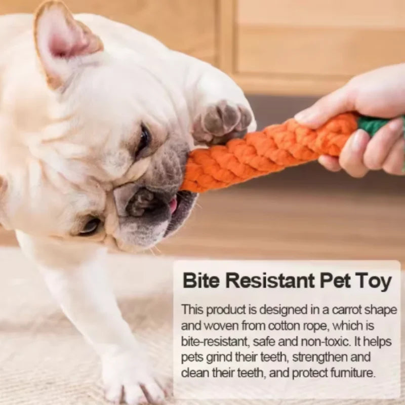 Carrot Shape Pet Knot Toy for Dog And Cat Cotton Rope Chew Toy Indoor Dog Toys Cat Toys Dog Accessories