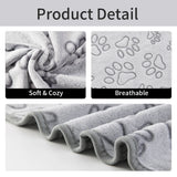 Cozy Plush Dog Paw Print Blanket - Soft Flannel Pet Bed Mat for Cats & Small to Medium Dogs, 3 Sizes, Machine Washable All-Seaso