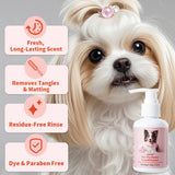 Natural Pet Conditioner Detangling Hydrating Formula For Cats Dogs Leaves Coat Soft Shiny Strong With Long-Lasting Scent