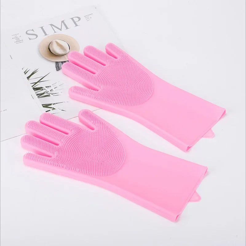 Pet Grooming Gloves Dog Cat Bathing Cleaning Glove Shampoo Scrubber Clean Soft Silicone Hair Removal Glove Hand Skin Protection