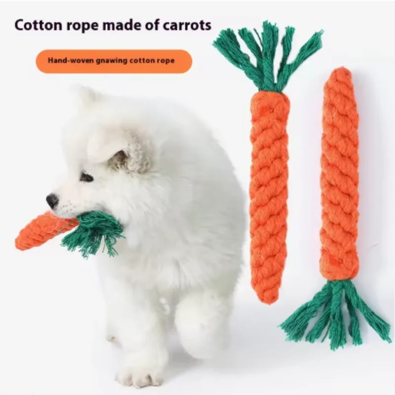 Carrot Shape Pet Knot Toy for Dog And Cat Cotton Rope Chew Toy Indoor Dog Toys Cat Toys Dog Accessories
