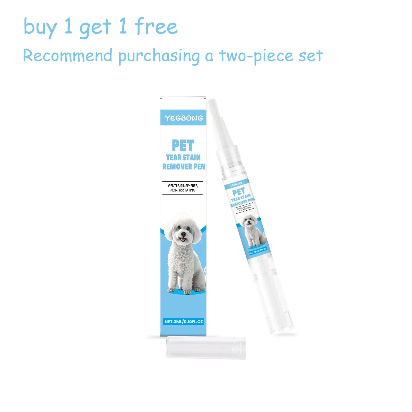Yegbong Pet Care Tear Stain Removal Pen for Cats And Dogs Universal Eye Cleaning Solution 3ml