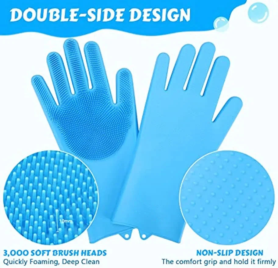 Pet Grooming Gloves Dog Cat Bathing Cleaning Glove Shampoo Scrubber Clean Soft Silicone Hair Removal Glove Hand Skin Protection