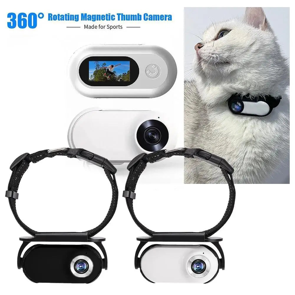 Pet Collar Camera For Pet Cameras & Monitors 360-degree Rotation 120-degree Wide-angle Mini Body Outdoor Portable Pocket Ca Z6E0