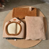Foldable Pet House Removable Washable Cat House Puppy Cave Sofa Pet Bed House for Extra Small Dogs and Small Medium Cats Winter