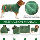 Pet Bathrobe Higly Absorbent Dog Drying Coat Quick Dry Adjustable Towel Cloth For Small Medium Large Pet Dog Cat Bath Robe